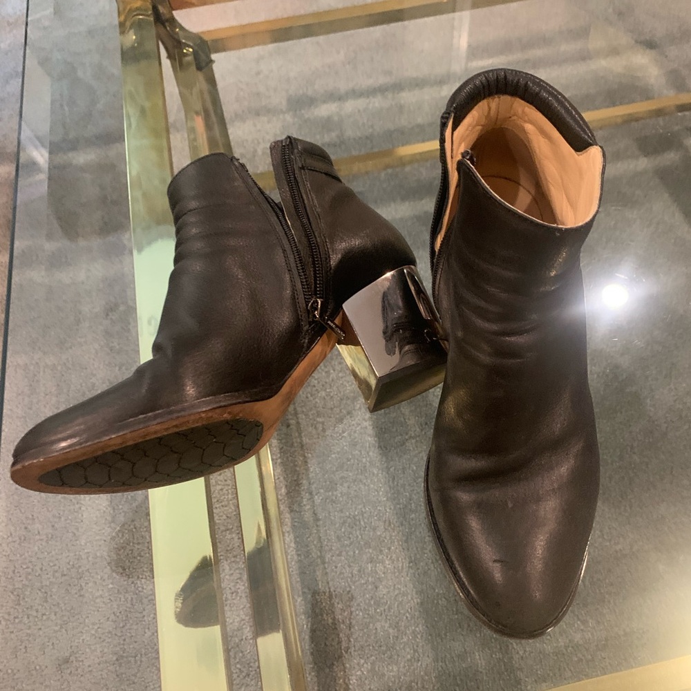 Jimmy Choo Black and Silver Ankle Booties Sleek Design